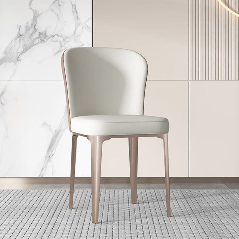 Modern Simple White Side Chair Upholstered Dining Chair for Living Room