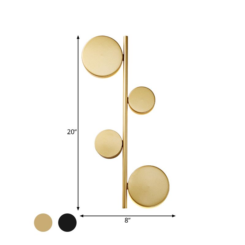 Black/Gold Finish Vertical Linear Sconce Light Post-Modern 3 Heads Metal LED Wall Lamp Fixture