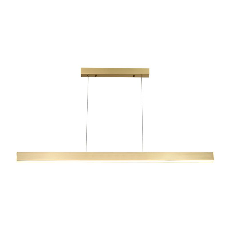 Contemporary Simplicity Island Light Acrylic Shade Long Strip Hanging Lamp in Gold