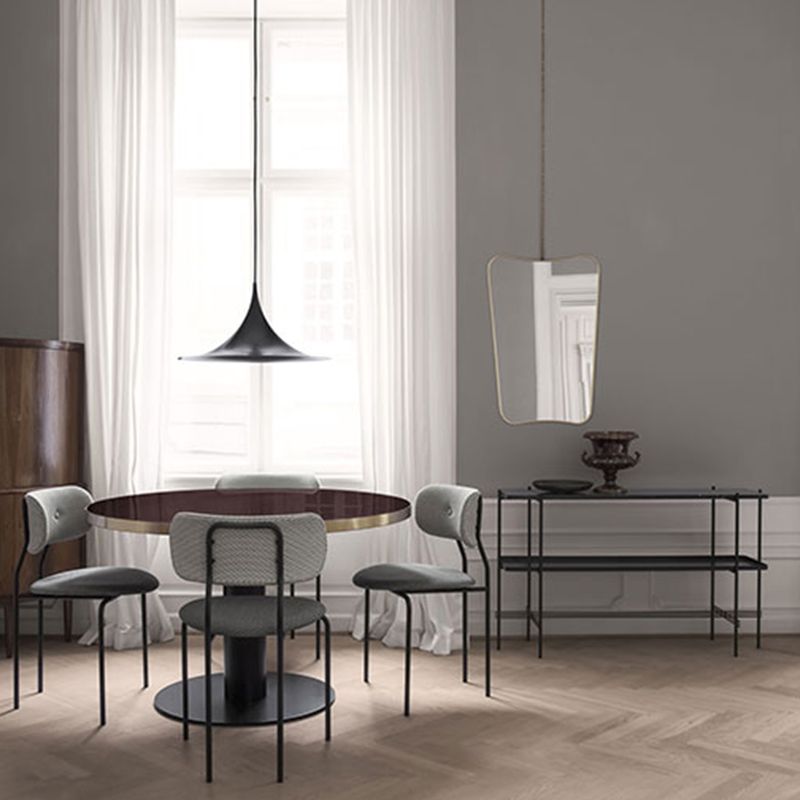Accesorios de iluminación colgante de trompeta Lámpara de suspensión moderna de 1 luces con sombra de metal