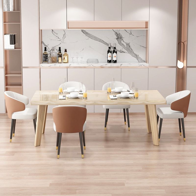 Modern Style Dining Table Rectangle Solid Wood Table for Home