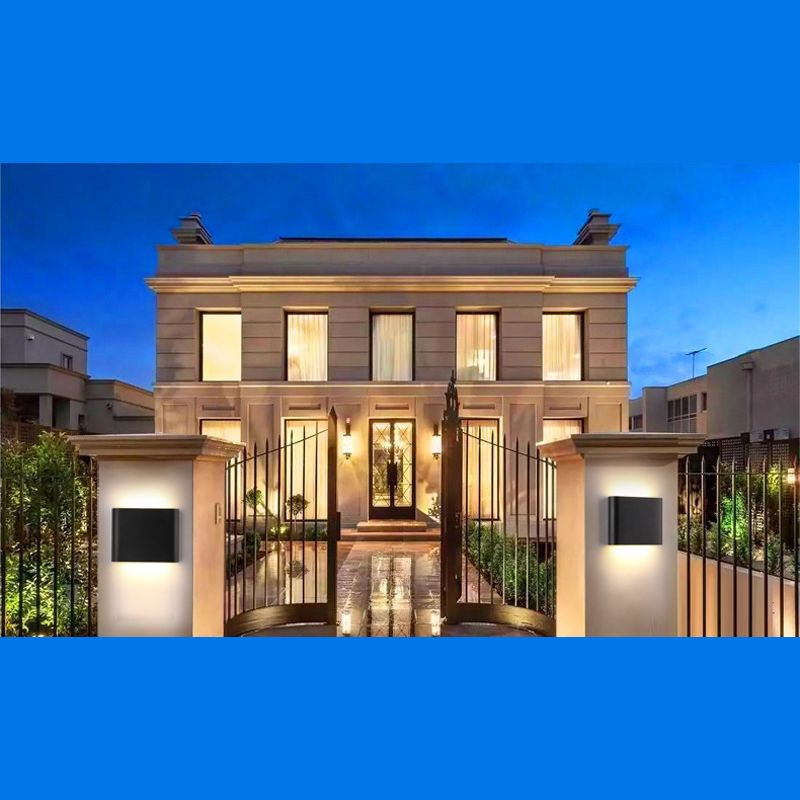 Minimalismus Aluminium LED Wandlampe zeitgemäße Stil wasserdichte Rechtecke Wandleuchte für den Innenhof Balkon