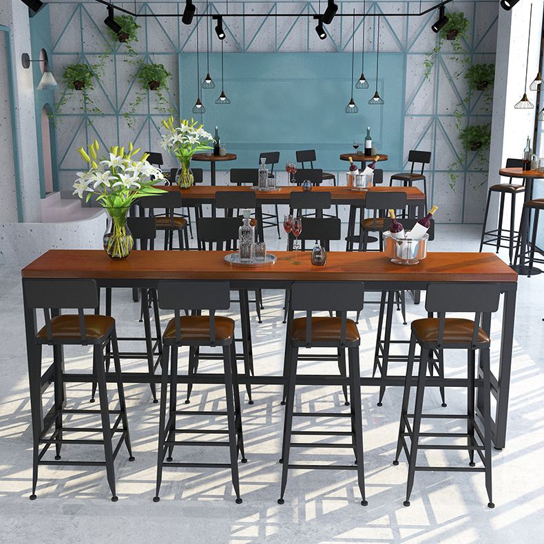 Contemporary Rectangle Bar Dining Table Wood Bar Height Table 42-Inch Top