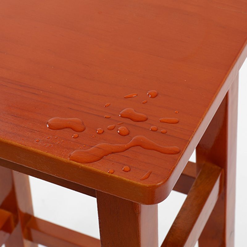 Solid Wood Bar Stool Counter Armless Backless Stool for Living Room