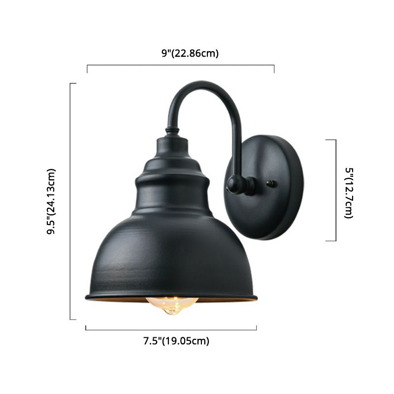 Dome Wall Mounted Lamps Vintage Industrial Metal Wall Sconces Lighting Fixtures for Courtyard