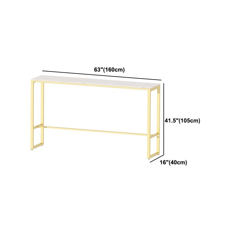 Glam 1/4/7 Pieces Bar Table Set Rectangle Stone Counter Table with High Stools for  Cafe