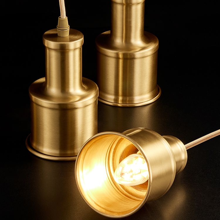 Metal Cylindrical Down Lighting Pendant Nordic Style Pendant Light Fixture in Gold