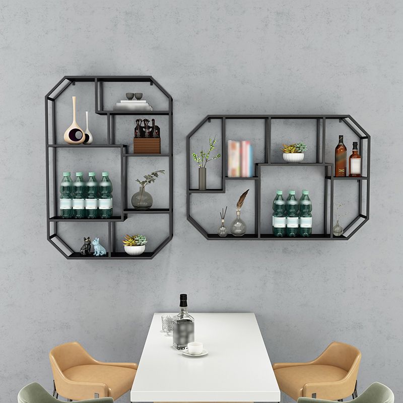 Iron Contemporary Wall Unit Bookshelf 4/5/6-Shelf Closed Back Bookshelf