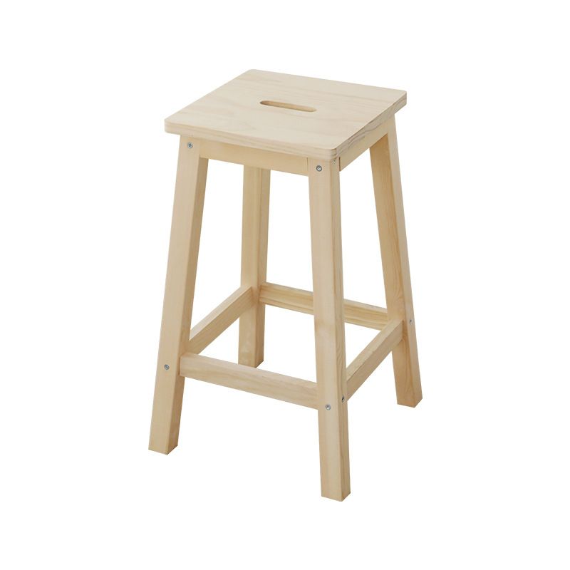 Tabourets de comptoir naturels industriels Tabourets de bar sans bras en bois avec siège carré