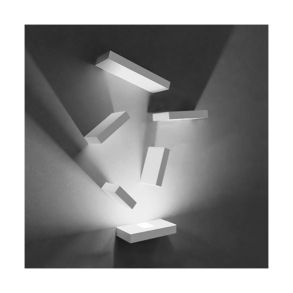 Lumière de garde murale rectangulaire blanche Style simpliste de style 1/2 Light Light Metallic Pince pour escalier