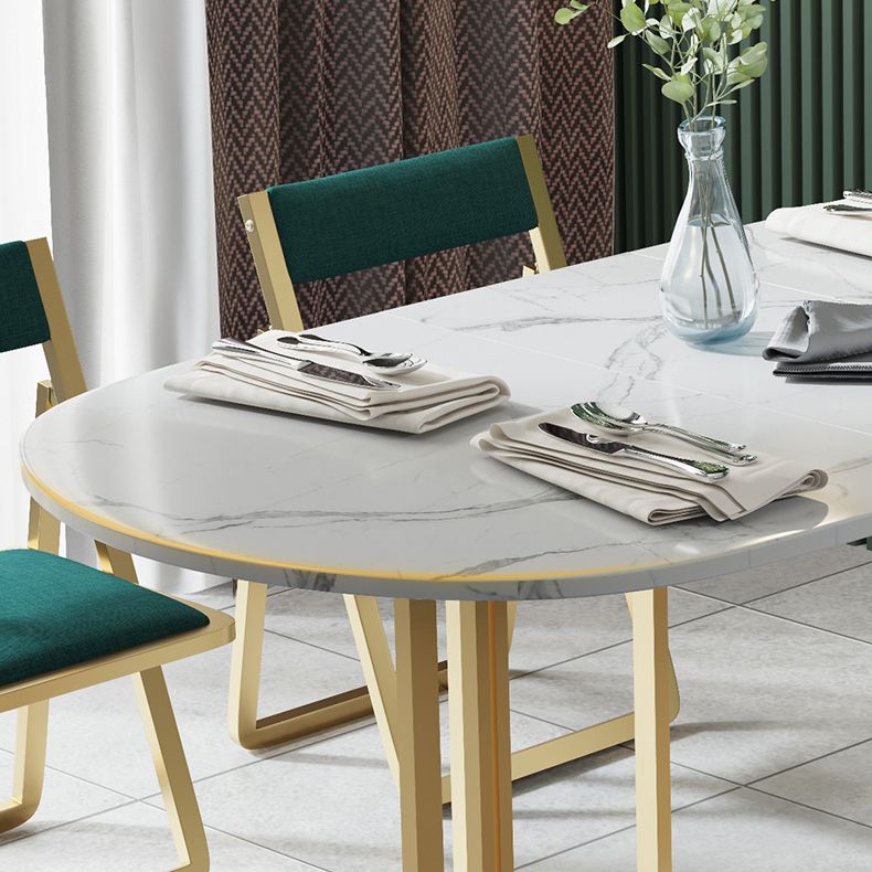 Moderne witte eettafel van gesinterd steen met neerklapbaar blad van 56,3 inch (alleen tafel)