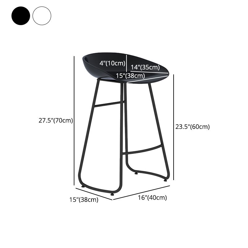 Modern Milk Tea Shop Low Back Stool Matte Finish Plastic Barstool