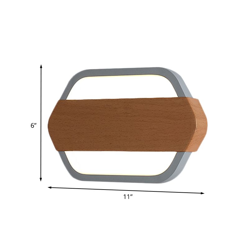 Acrylique Hexagonal Wall lampe de lampe de la lampe à LED grise contemporaine pour chambre à coucher