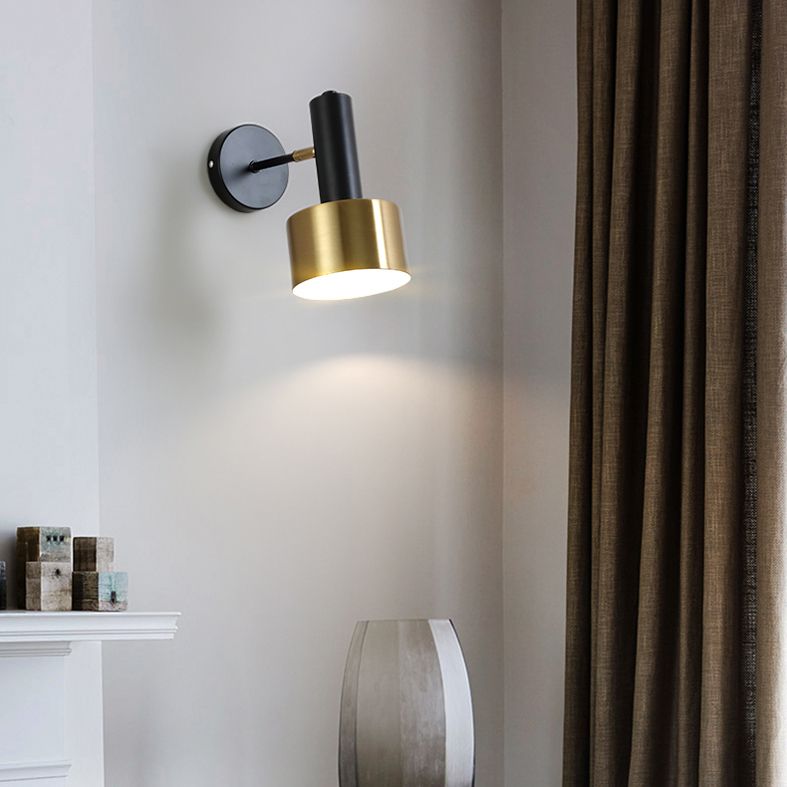 Illuminazione a parete cilindrica illuminazione in stile moderno in metallo fullpy per camera da letto