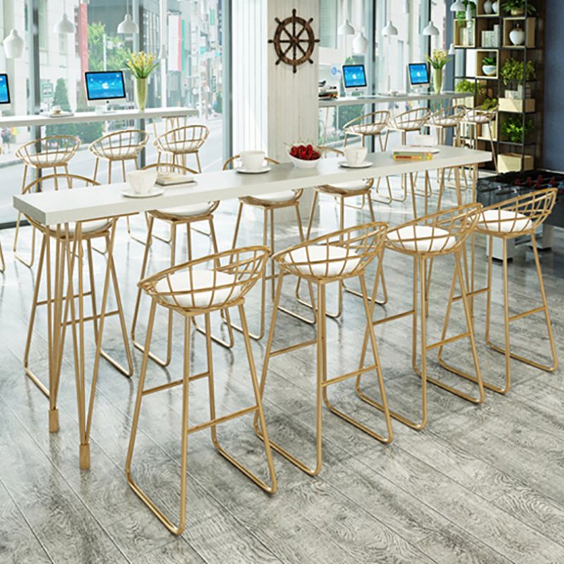 White Modern Style Bar Table in Wood and Iron Bar Table Indoor Bar Table
