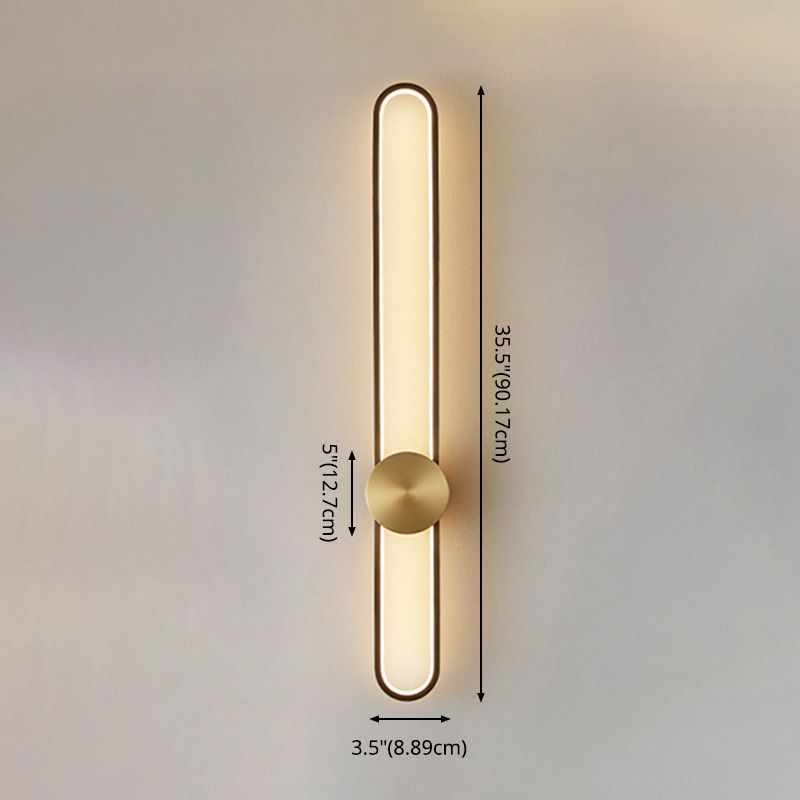 Oval Wall Lighting Fixture Modern Style LED Metal Wall Mounted Lighting for Living Room
