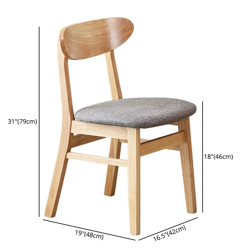 Chaise d'appoint de salle à manger moderne en bois avec coussin, chaise d'appoint à dossier ouvert pour la cuisine