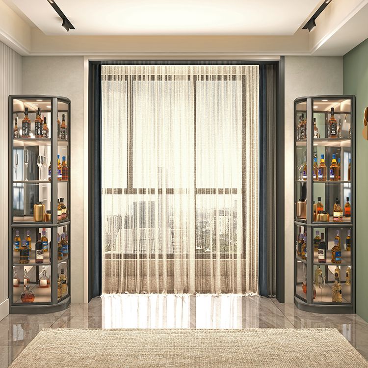 2-door Wood Cabinet 78.74" Tall Accent Cabinet with Glass Door