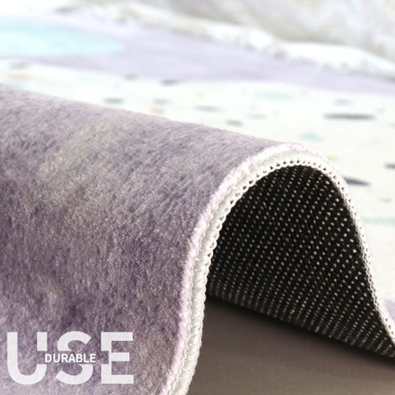 Multicolor Simple Rug Polyester Checkered Print Area Rug Anti-Slip Backing Carpet for Living Room