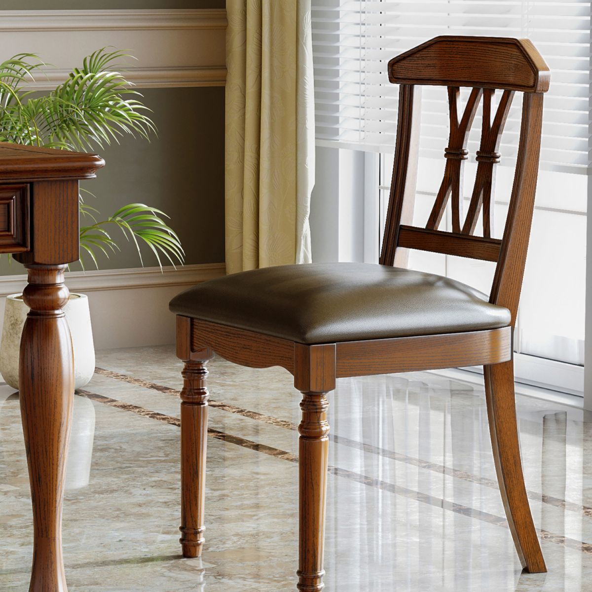 Traditional Solid Wood Dining Set Standard Height with Rectangle Top Dining¬†Room¬†Set