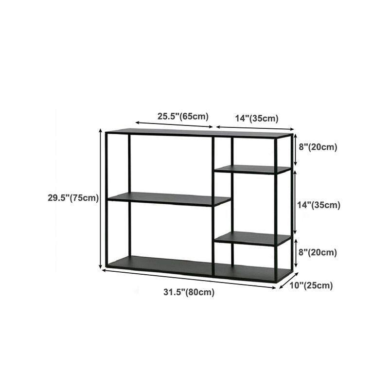 Minimalist Open Etagere Bookcase with Metal Rectangular Shelves Bookcase