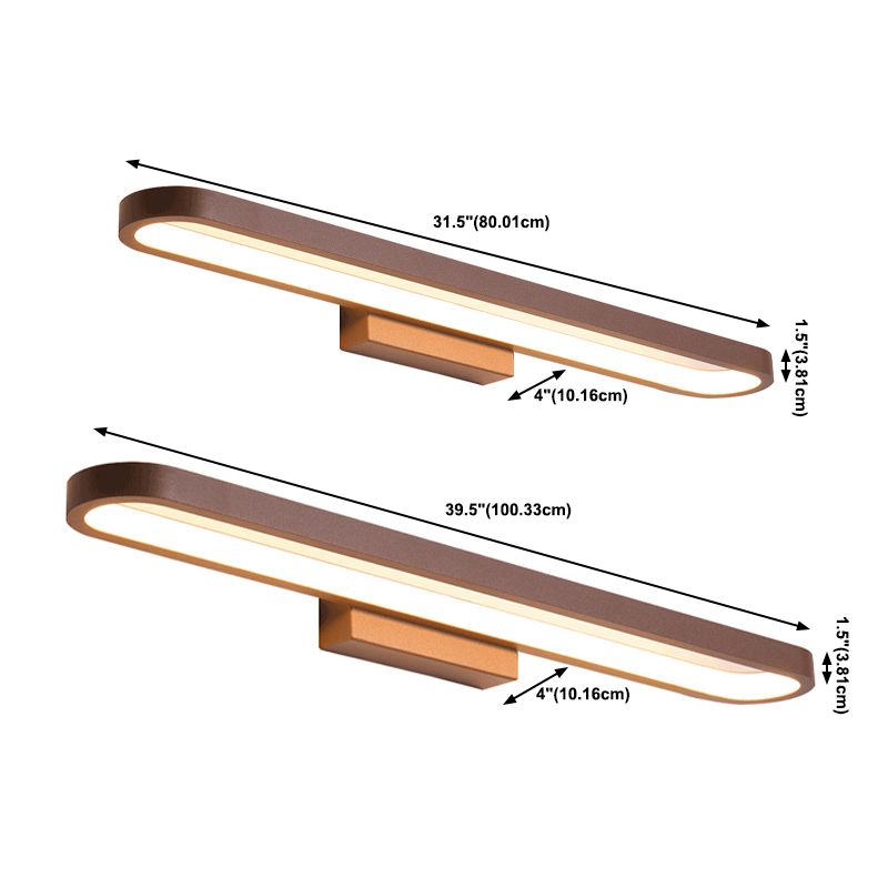 1-Light Linear Wall Sconce Modern Style Metal Wall Lighting for Bathroom
