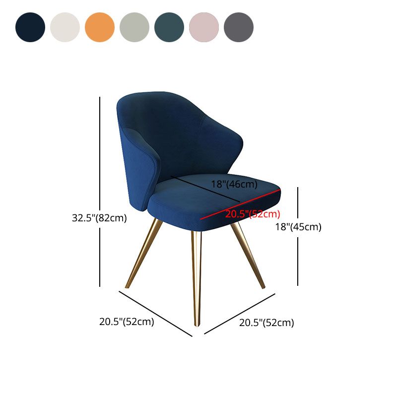 Silla de comedor de metal Glam, sillas laterales tapizadas para uso doméstico