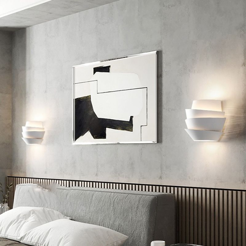 2 - Light Kids Style Wall Mounted Fixture Unique Metal Wall Sconce in White