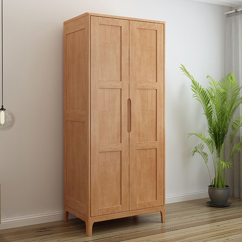 Modern Style Wardrobe Cabinet Wood Clothes Rail Wardrobe Armoire with Shelves