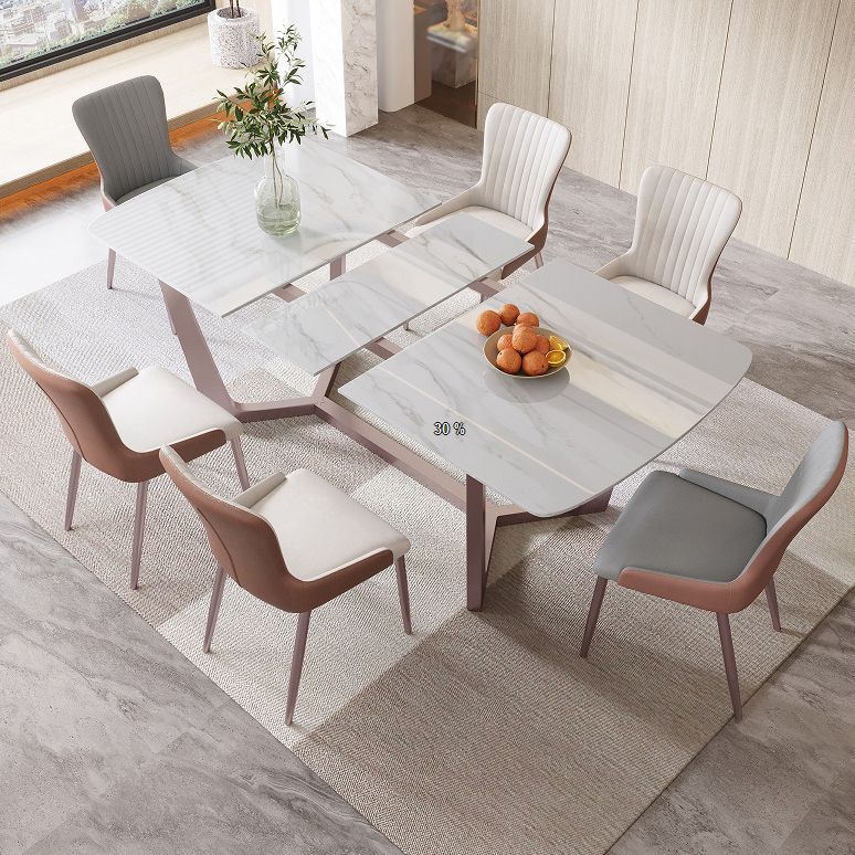Nordic Sintered Stone Dining Set Rectangle 1/2/5/6/7 Pieces Dining Table with Chairs