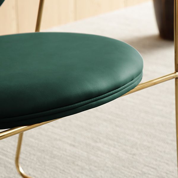 Silla de comedor interior tapizada de metal con respaldo abierto, sillón interior de estilo moderno, individual