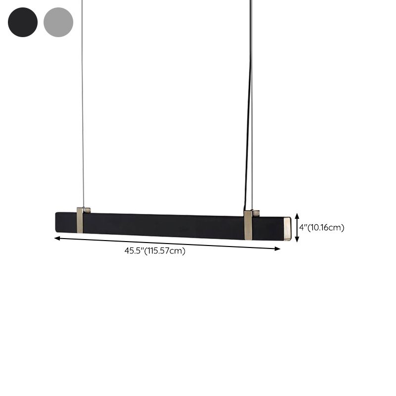 Rectangle 1 - Light LED Kitchen Island Fixture Metal Contemporary Ceiling Pendant