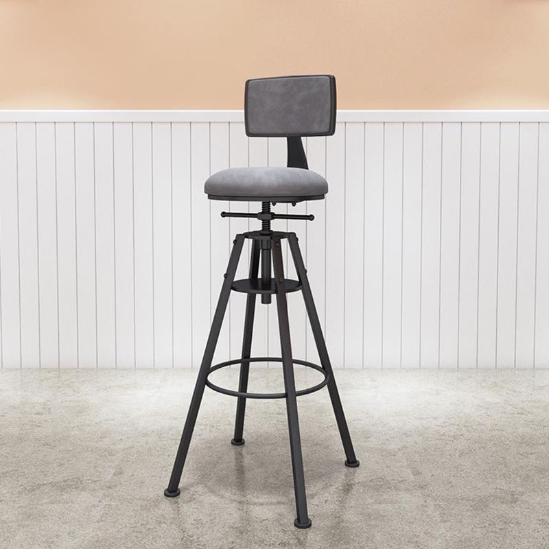 Metal Adjustable Height Bar Stool Velvet Upholstered Bar Stool for Restaurant
