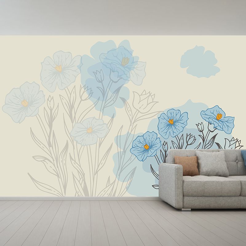 Tropical Plant Mural Eco-friendly Horizontal Illustration Decorative Wallpaper Home Decor