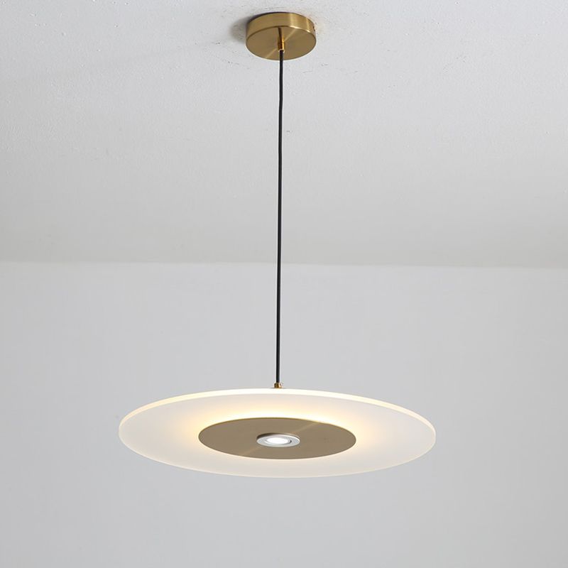 Gouden ronde vorm led hanglamp moderne minimalistische acrylhanglamp voor woonkamer