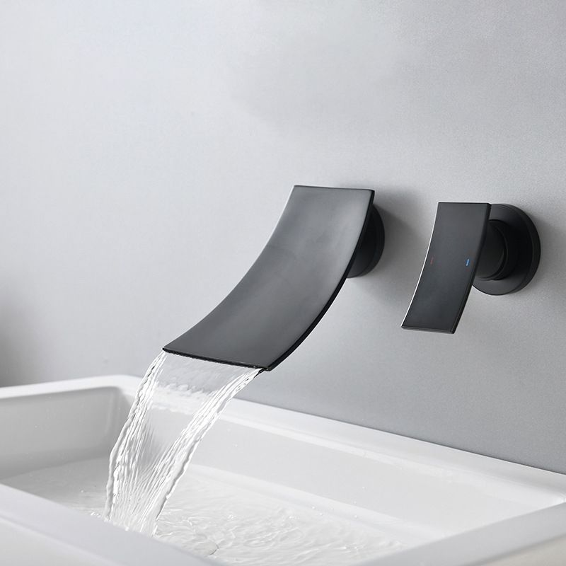 Waterfall Spout Bathroom Faucet Single Handle Wall Mounted Faucet