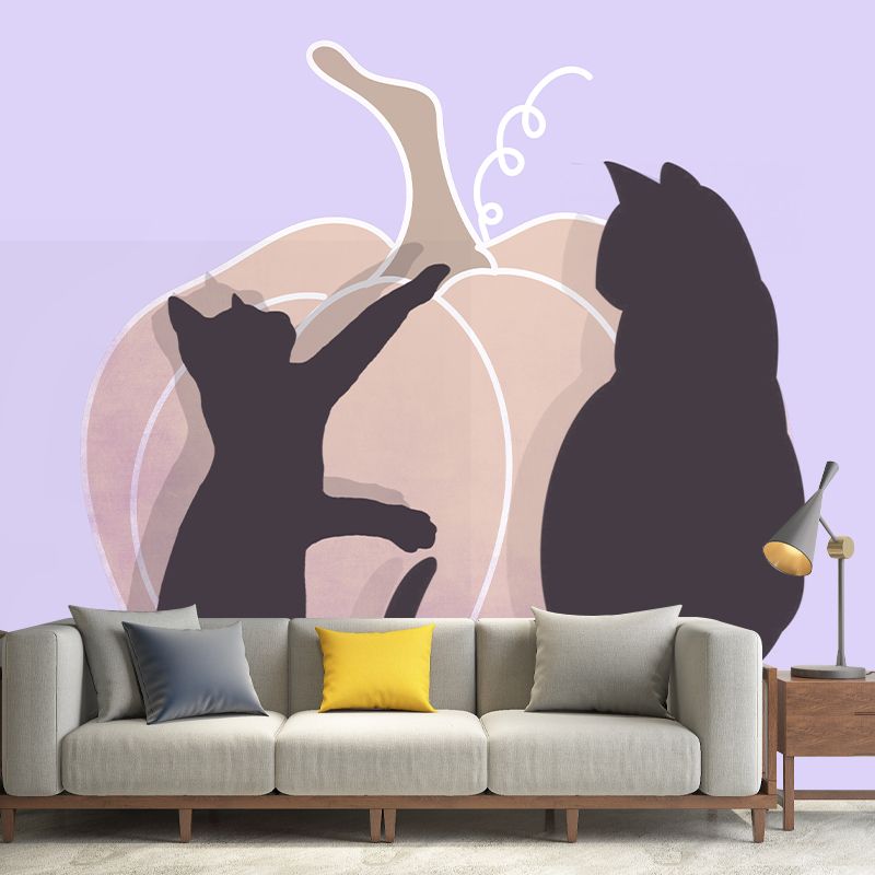 Modern Style Illustration Mural Wallpaper Animals Pattern Indoor Wall Mural