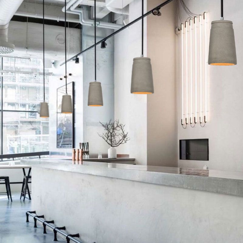 1 Light Cement Pendants Lights Freedurs Modern Minimalist Affermazione per camera da letto
