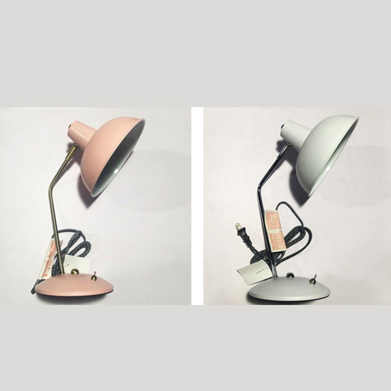 Bowl Shaded Bedside Reading Lamp Iron 1 Head Macaron Style Table Light