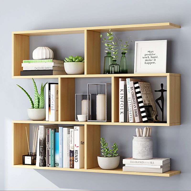 Floating Wall Mounted Shelf Bookcase Soild Wood Book Shelf for Study Room