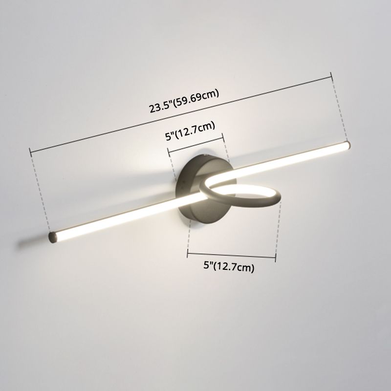 Linear Vanity Light Fixture Nordic Minimalist Style Metal Single Vanity Light