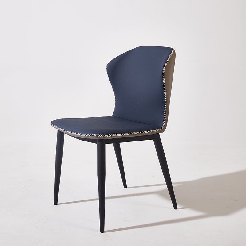 Contemporary Style Chair Kitchen Armless Wingback Chairs with Metal Legs