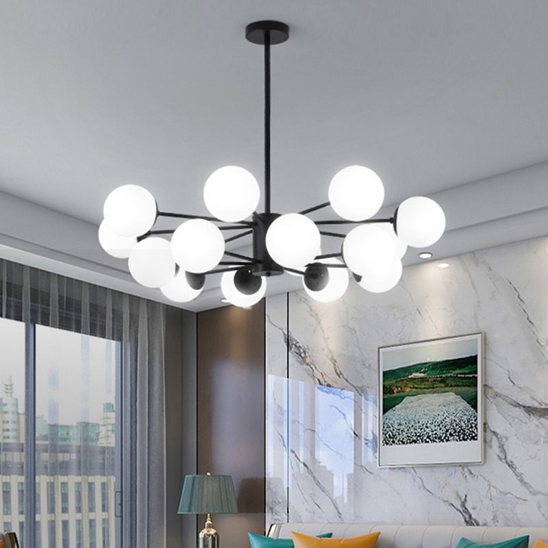 Candelera de globo contemporánea Luz de colgante de vidrio liviano Luz de colgante de vidrio para sala de estar