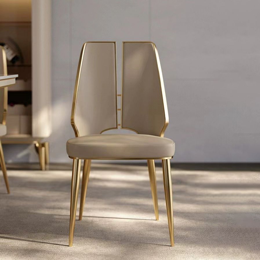 Glam Style Side Chair Metal Open Back Dining Room Chair for Indoor