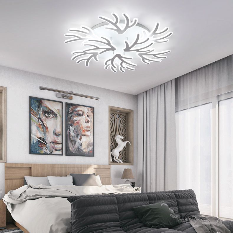 Coral Flush Ceiling Light Contemporary Acrylic 3/5/9 Lights Bedroom LED Flushmount Lighting in Warm/White/Natural Light