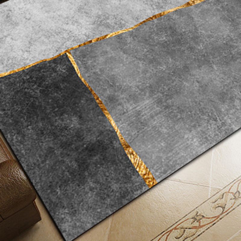 Classic Washable Rug Funky Geometric Carpet Polyster Living Room Area Rug with Non-Slip Backing