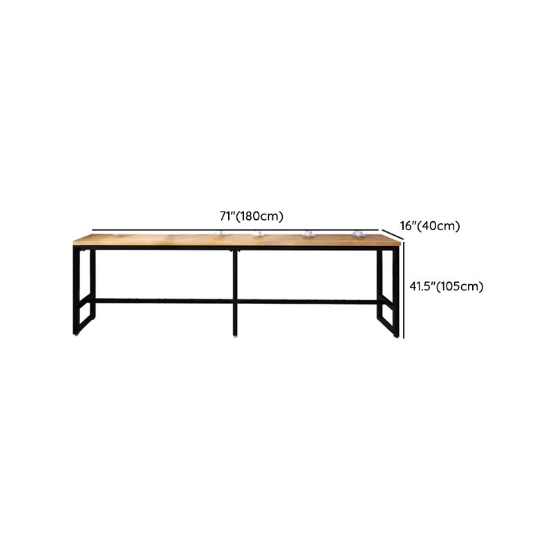 Rectangular Bar Height Table Industrial Style Bar Table with Trestle Base