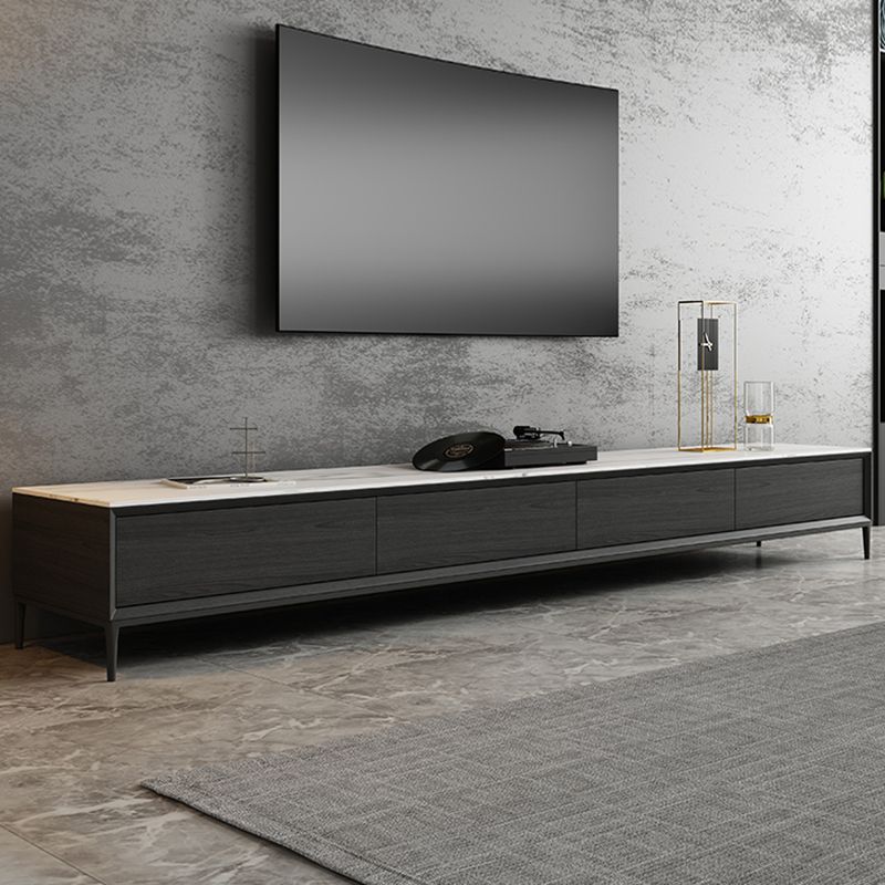Contemporary TV Console Enclosed Storage TV Media Stand for Living Room