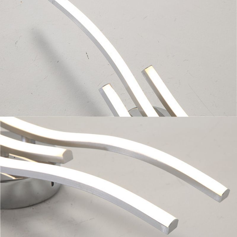 Luminaire semi-encastré Wave en aluminium, plafonnier moderne à montage encastré