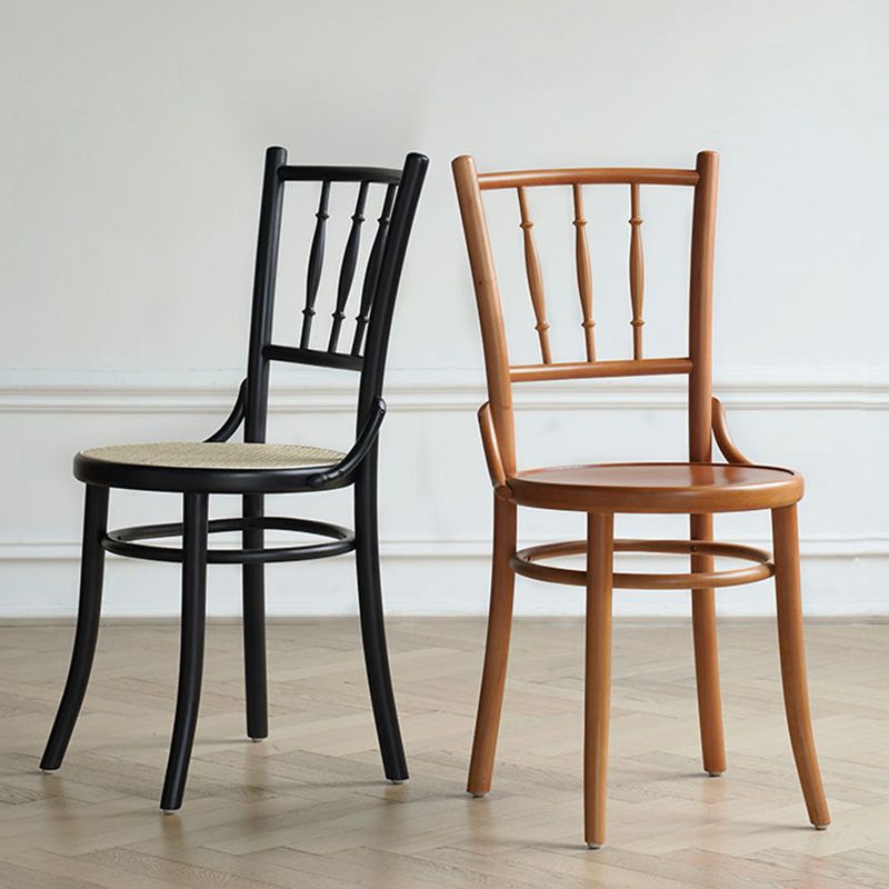 Modern Slat Back Side Chair Solid Wood Indoor Dining Chair for Living Room